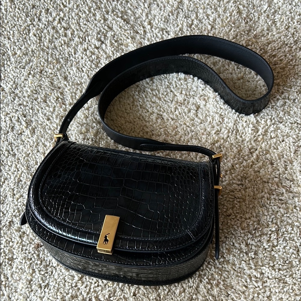 Ralph Lauren Black Crossbody Bag with Adjustable Strap